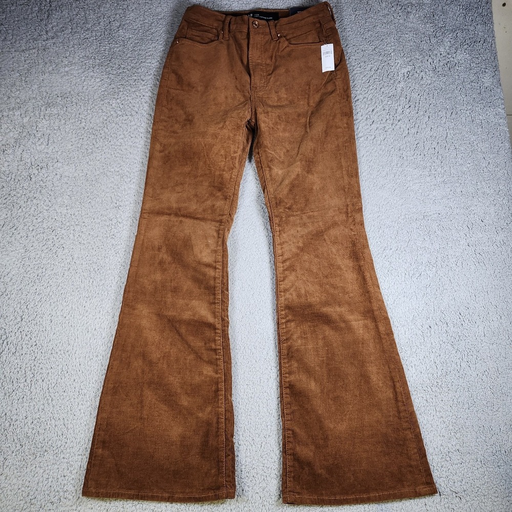 Gap Pants Women Size 4/27R Brown Corduroy 70s Flare High Rise NEW NWT